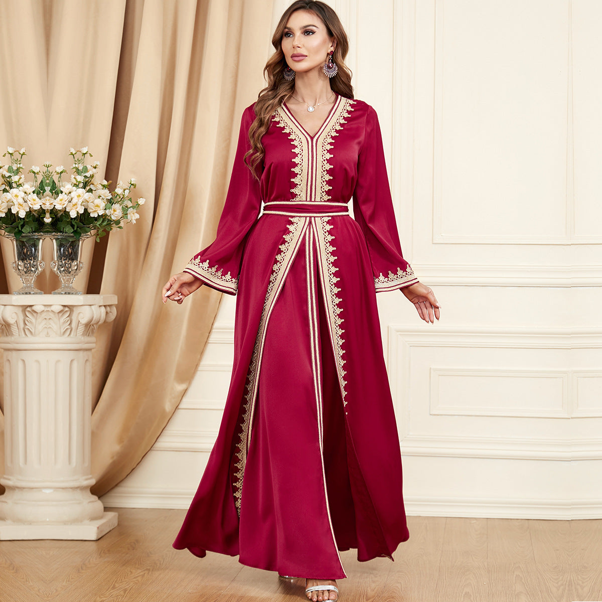 2 Pcs Women's Elegant Moroccan Style Dress