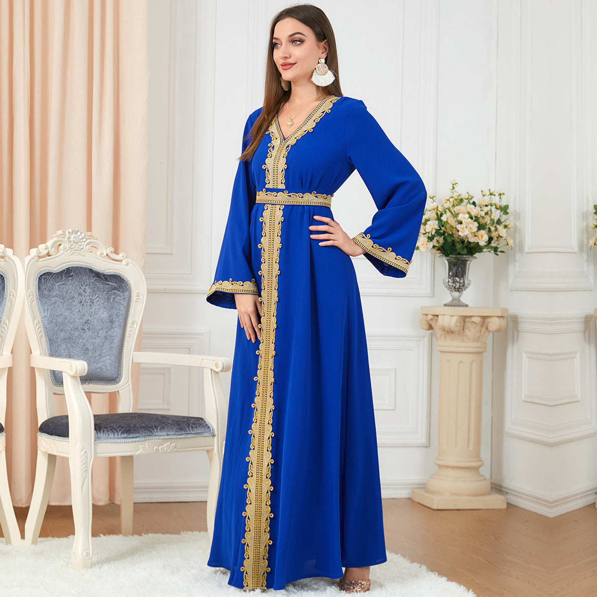 Embroidery Women's Temperament Long-sleeved Dress