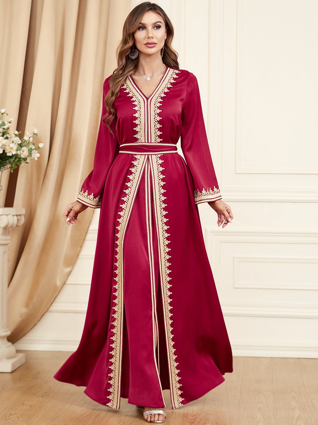2 Pcs Women's Elegant Moroccan Style Dress