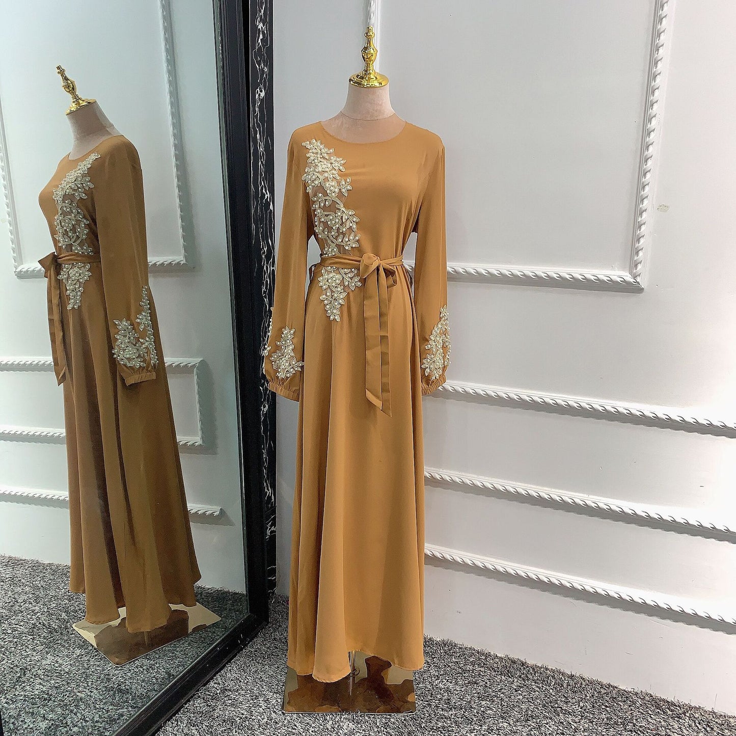 Dignified Embroidery Long Dress with Big Swing