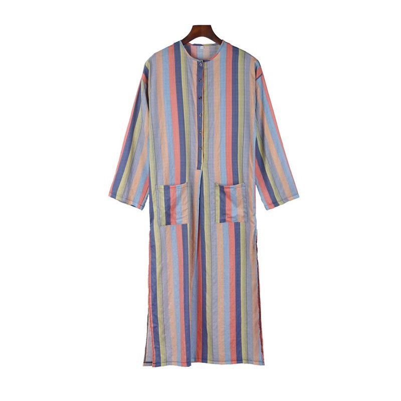 Long Sleeve Striped Men's Robe