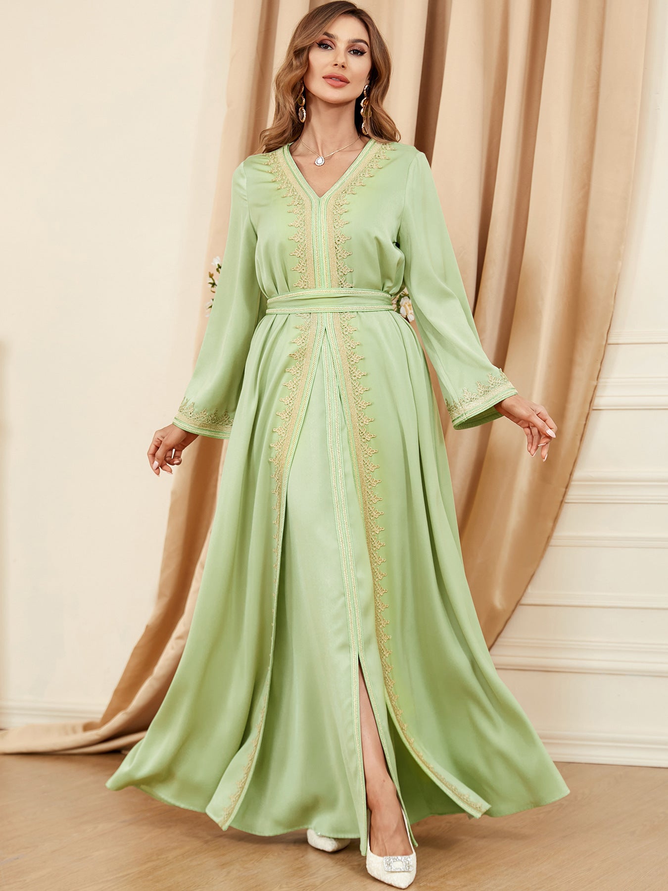 2 Pcs Women's Elegant Moroccan Style Dress