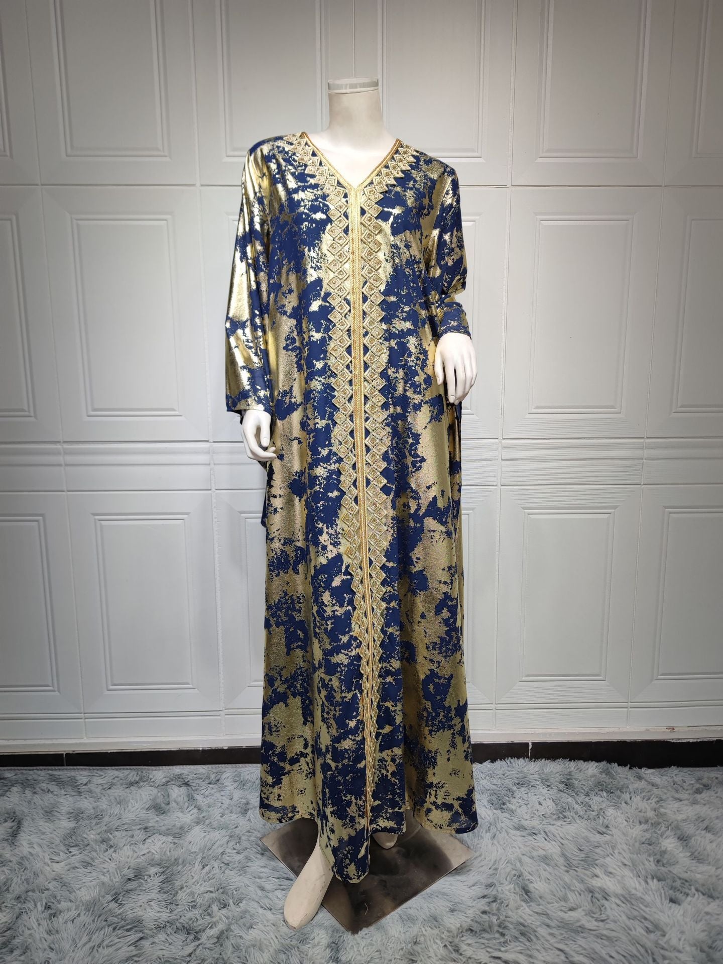 Muslim Chiffon Bronzing Robe Containing Belt