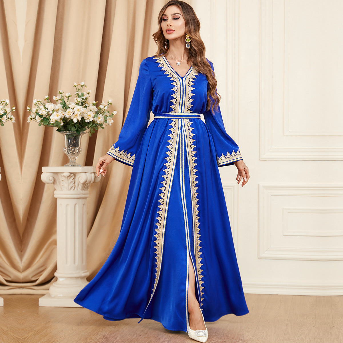 2 Pcs Women's Elegant Moroccan Style Dress