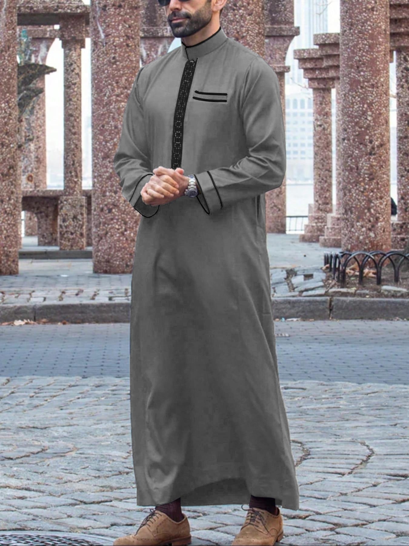 Long Sleeve Embroidered Muslim Casual Ethnic Robe