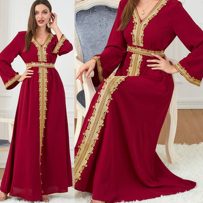 Embroidery Women's Temperament Long-sleeved Dress
