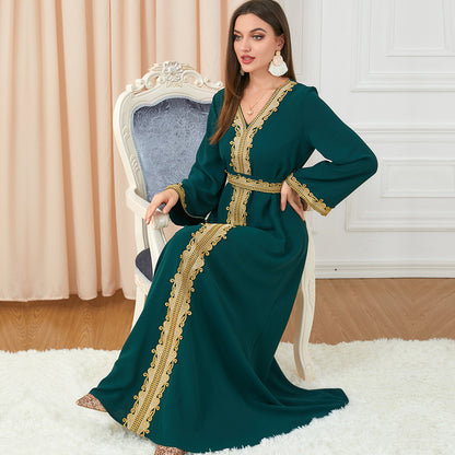 Embroidery Women's Temperament Long-sleeved Dress