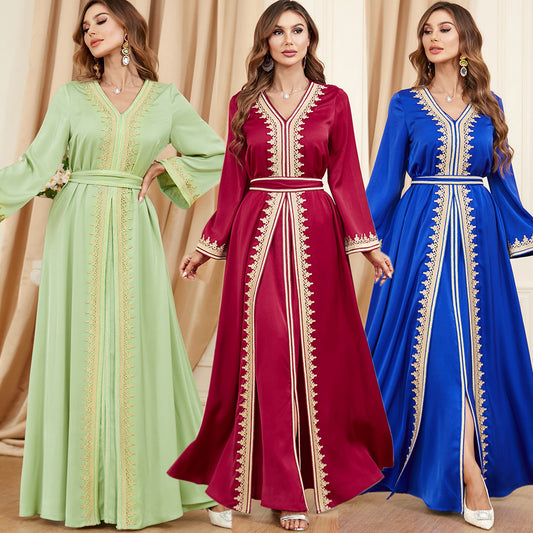 2 Pcs Women's Elegant Moroccan Style Dress