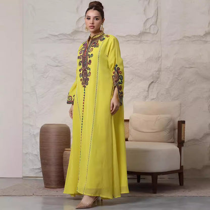 Embroidery Craft Leisure Robe Dress