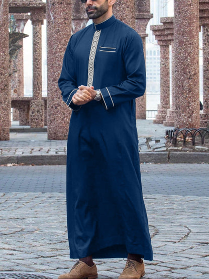 Long Sleeve Embroidered Muslim Casual Ethnic Robe