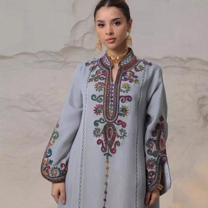 Embroidery Craft Leisure Robe Dress
