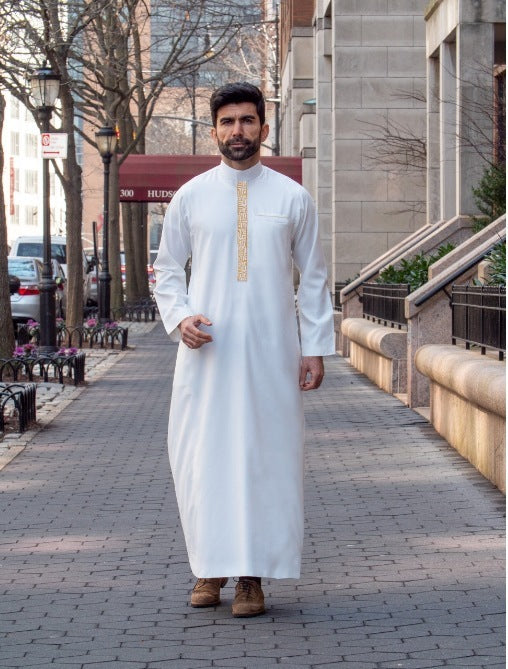 Long Sleeve Embroidered Muslim Casual Ethnic Robe