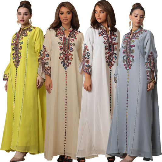 Embroidery Craft Leisure Robe Dress