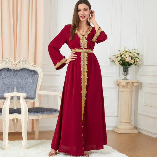 Embroidery Women's Temperament Long-sleeved Dress