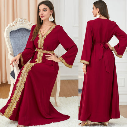 Embroidery Women's Temperament Long-sleeved Dress