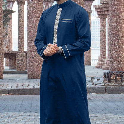 Long Sleeve Embroidered Muslim Casual Ethnic Robe