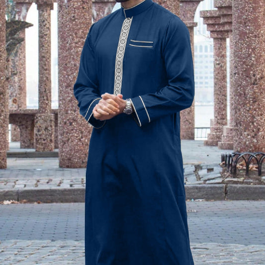 Long Sleeve Embroidered Muslim Casual Ethnic Robe
