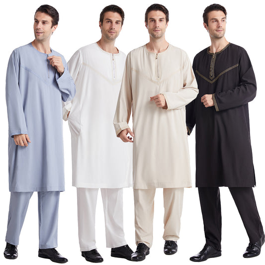 Embroidered Men's Robe Suit