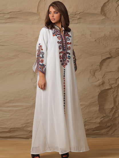Embroidery Craft Leisure Robe Dress