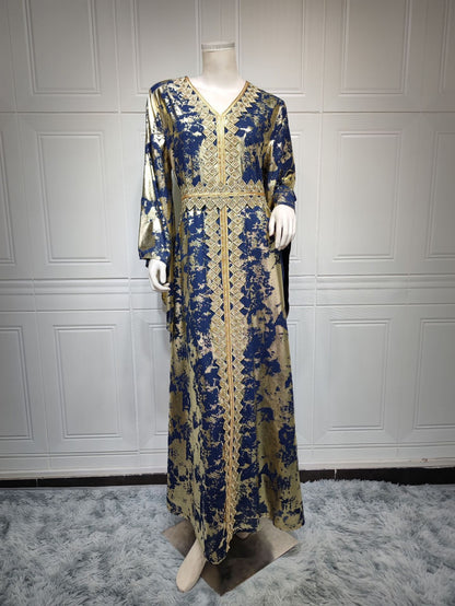Muslim Chiffon Bronzing Robe Containing Belt