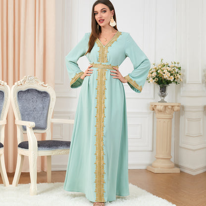 Embroidery Women's Temperament Long-sleeved Dress